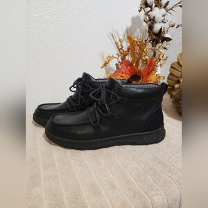 Black Women's Lace Up Boots Shoes By Athlefit, Sz 10